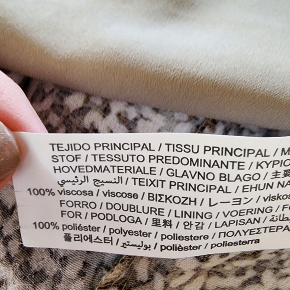 Zara Animal Print Wrap Dress Size M Brown/Cream (NWT) - Picture 3 of 16